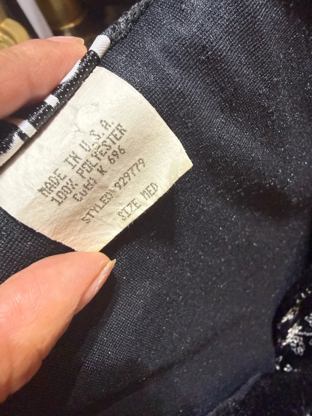 CLIO velvet black Floral Embroidered long Vest/Sleeveless Top|Woman size M - Picture 7 of 8